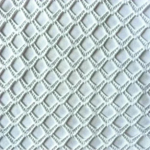 ADIVA White Crocheted Fishnet Lace Mesh Overlay Y2K Midi Pencil Skirt Size 6 - Picture 4 of 5